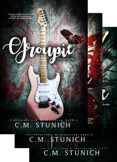 Three overlapping book covers from C.M. Stunich's Rock-Hard Beautiful series
