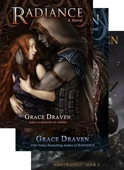 Three overlapping book covers from Grace Draven's Wraith Kings series