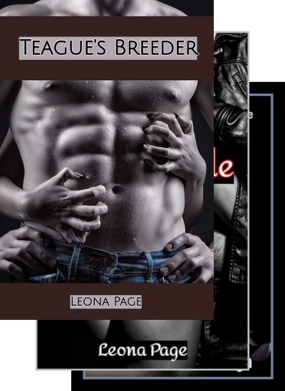 Three overlapping book covers from Leona Page's Not Quite an Alpha series