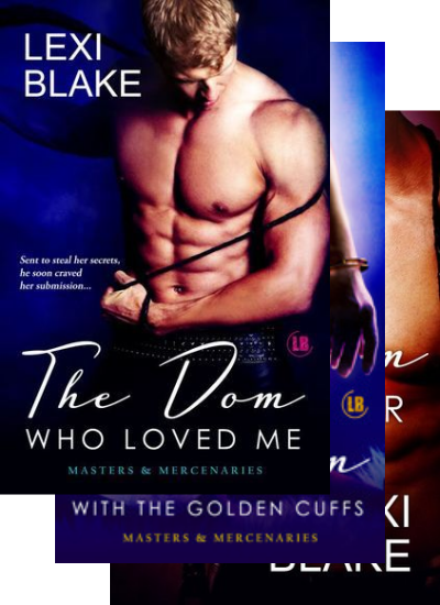 Three overlapping book covers from Lexi Blake's Masters and Mercenaries series
