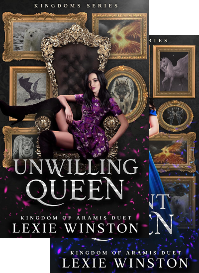 Two overlapping book covers from Lexie Winston's Kingdoms series