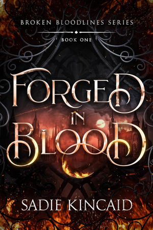 Book cover of Forged in Blood by Sadie Kincaid